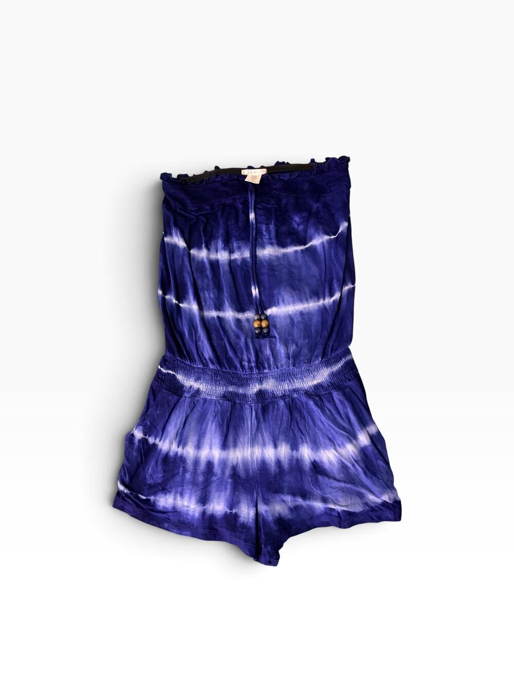Charlotte Russe Strapless Purple Tie-Dye Romper